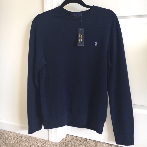 blue polo crewneck sweatshirt